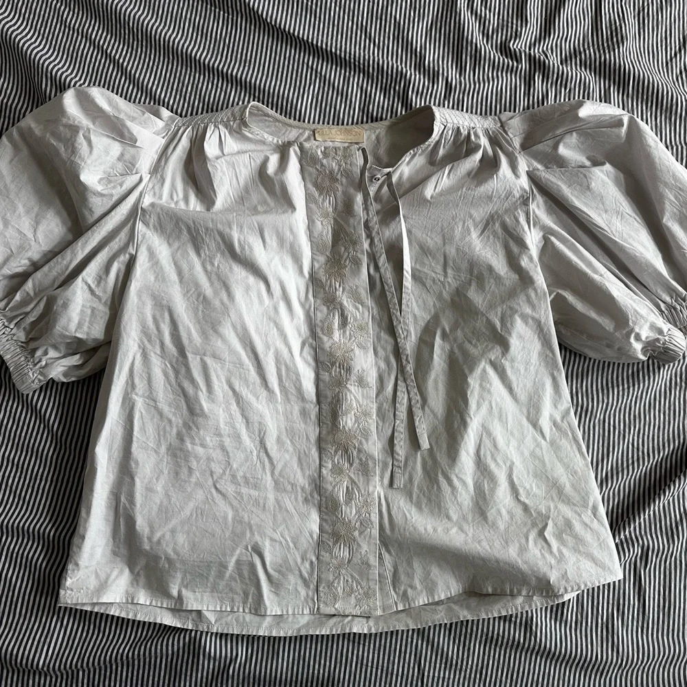 CLEARANCE: Ulla Johnson Top with floral pattern and bow-- European Size 10/US 6 - Picture 2 of 6